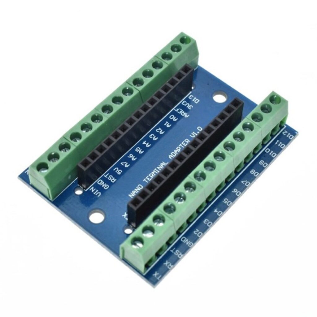 MODULO SHIELD EXPANSION ARDUINO NANO V3.0 CON BORNERA – ECETRONICS MID